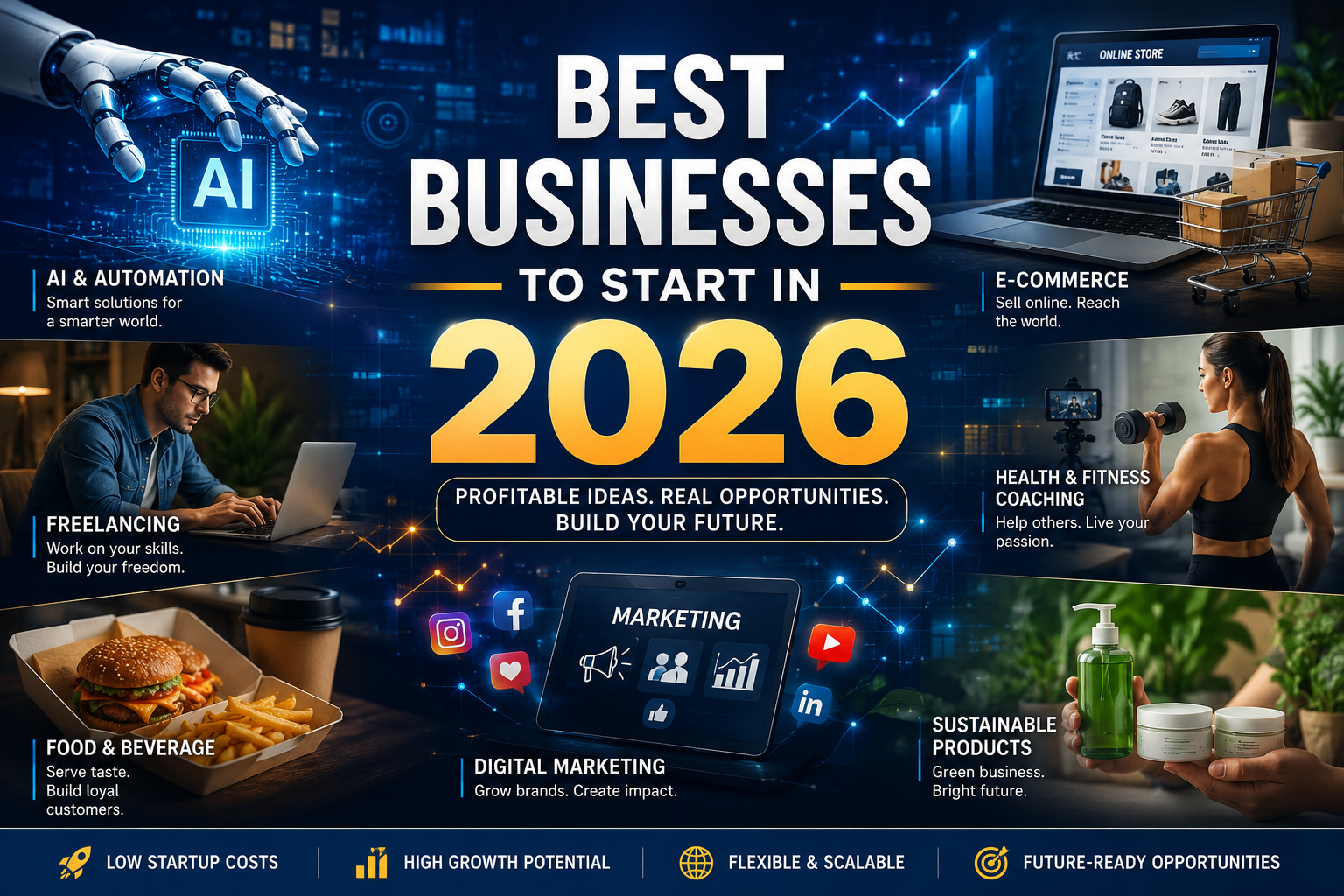 Best Businesses to Start in 2026 - Profitable Opportunities for Modern Entrepreneurs